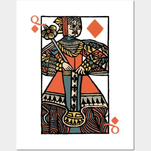 Character of Playing Card Queen of Diamonds Posters and Art